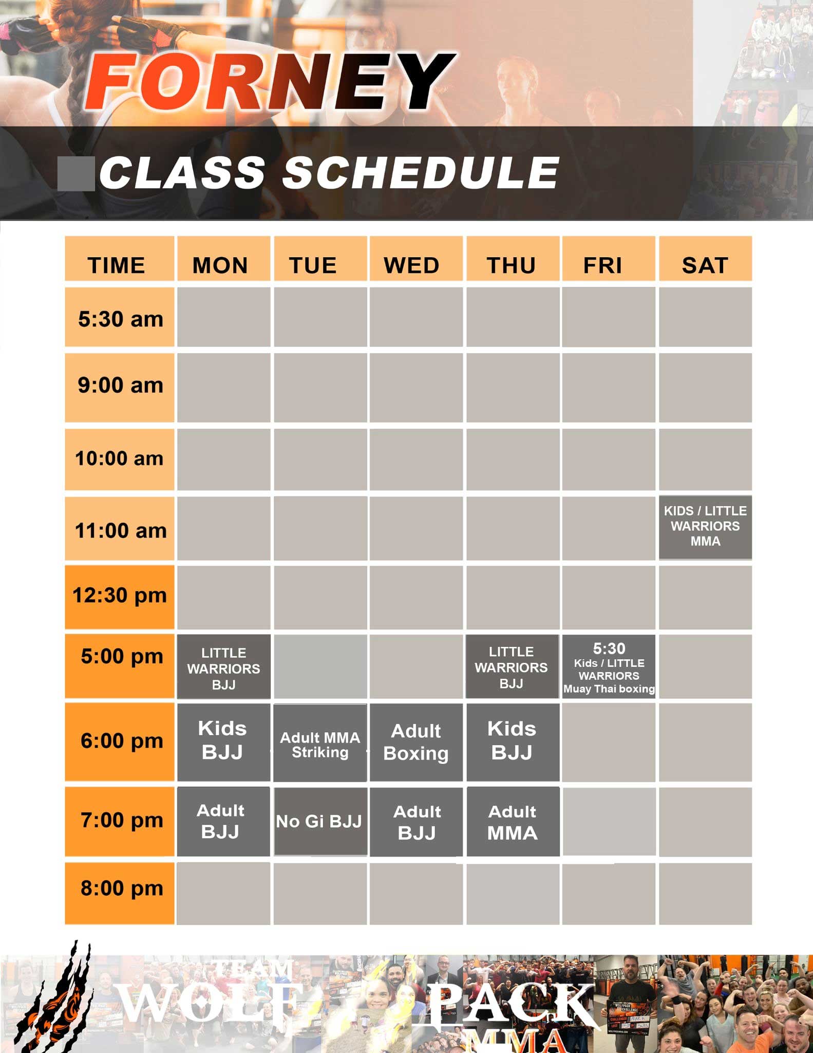 Forney Schedule